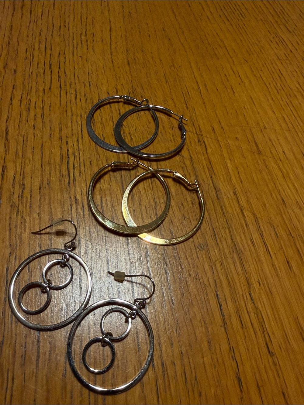 Lia Sophia Mixed Metal Hoop and Dangle Earring Set - Gold and Silver